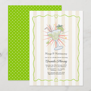 Margs & Matrimony Margarita Cocktail Bridal Shower Invitation