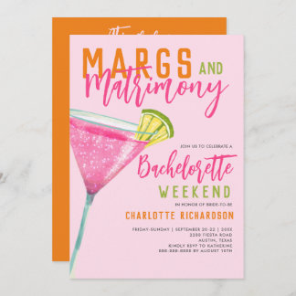 Margs & Matrimony Margaritas Bachelorette Weekend Invitation