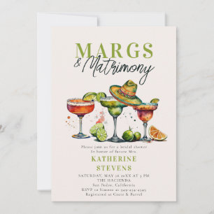 Margs Matrimony Margaritas Colourful Bridal Shower Invitation