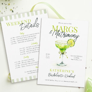 Margs Matrimony Margaritas Lime Bachelorette Party Invitation