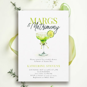 Margs Matrimony Margaritas Lime Chic Bridal Shower Invitation