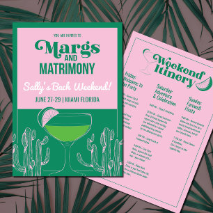 Margs & Matrimony Modern bachelorette party Invitation