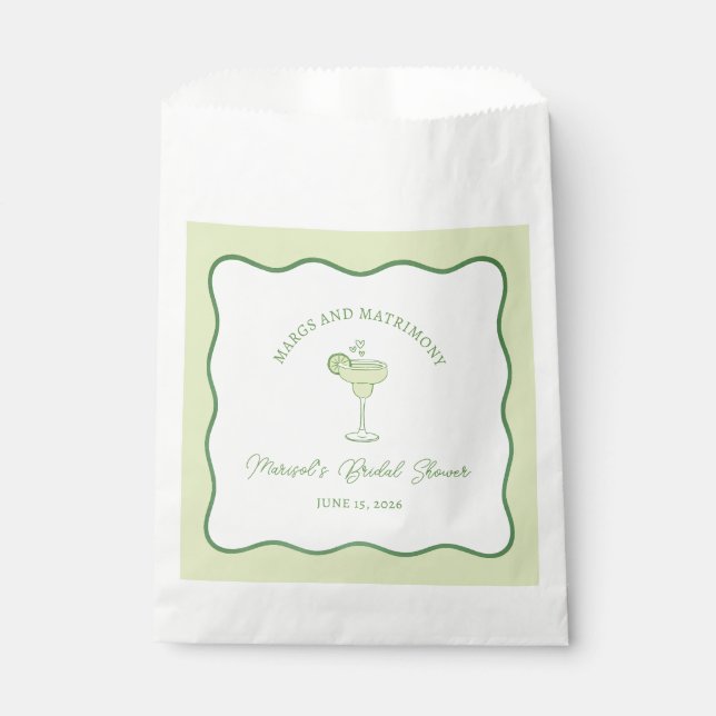 "Margs & Matrimony" Modern Chic Bridal Shower Favour Bag (Front)