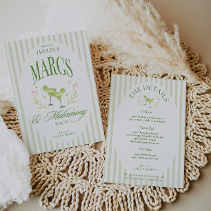 Margs & Matrimony Old Money Bachelorette Itinerary Invitation
