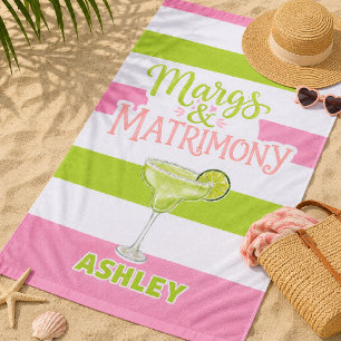 Margs & Matrimony Personalised    Bachelorette  Beach Towel