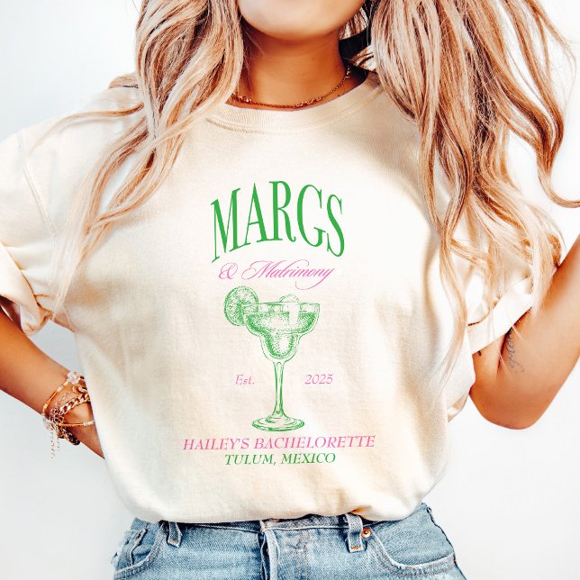 Margs Matrimony Personalised Bachelorette T-Shirt (Margs Matrimony Personalized Bachelorette
Green Margs & Matrimony
Margarita Matrimony
Custom Bachelo)
