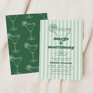 Margs & Matrimony Retro Bachelorette Bridal Shower Invitation