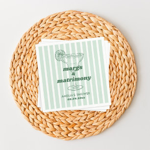 Margs & Matrimony Retro Bachelorette Bridal Shower Napkin