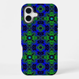 Marguerite , Daisies flowers in blue green black iPhone 16 Plus Case