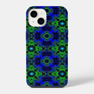 Marguerite , Daisies flowers in blue green black iPhone 14 Case