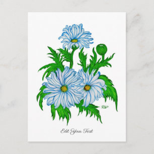 Marguerite , Daisies Flowers in retro style Postcard