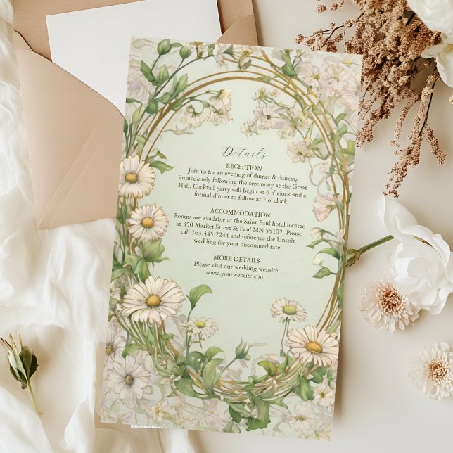Marguerite Daisy Dusty Wedding Enclosure Card (Creator Uploaded)
