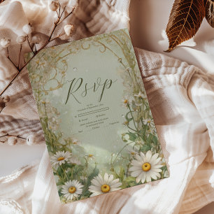 Marguerite Daisy Dusty Wedding RSVP Card