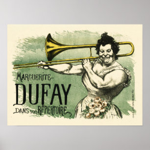 MARGUERITE DUFAY French Trombonist Vintage Theatre Poster