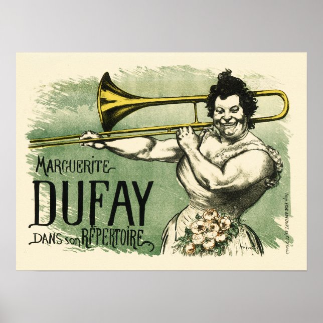 MARGUERITE DUFAY French Trombonist Vintage Theatre Poster (Front)