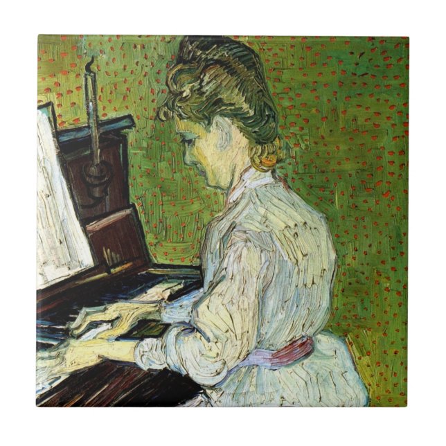 Marguerite Gachet at the Piano by Vincent van Gogh Ceramic Tile (Front)