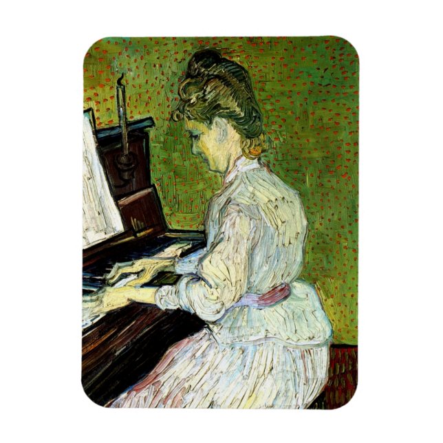 Marguerite Gachet at the Piano by Vincent van Gogh Magnet (Vertical)