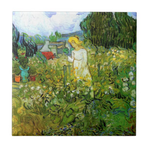Marguerite Gachet in Garden by Vincent van Gogh Ceramic Tile