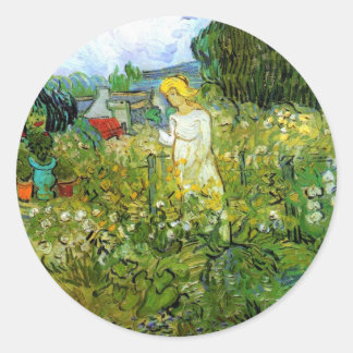 Marguerite Gachet in Garden by Vincent van Gogh Classic Round Sticker