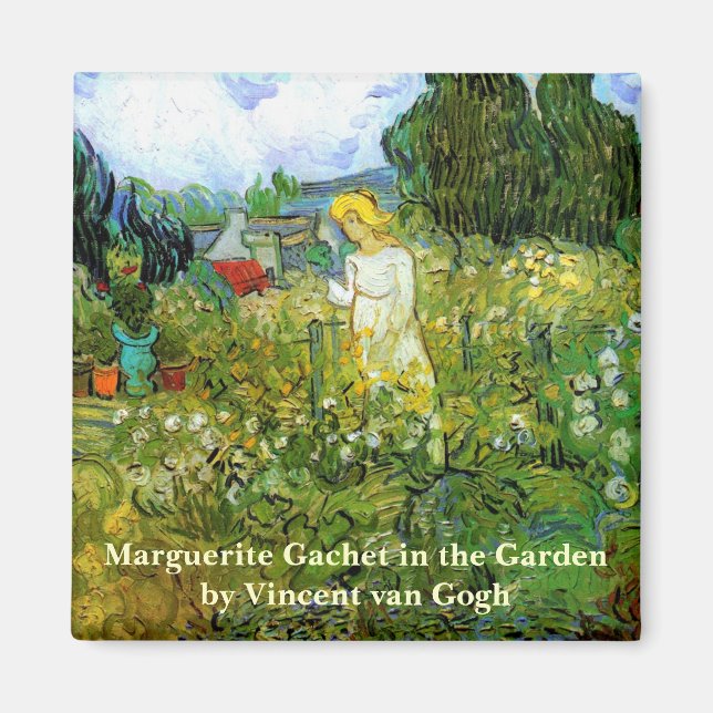 Marguerite Gachet in Garden by Vincent van Gogh Magnet (Front)