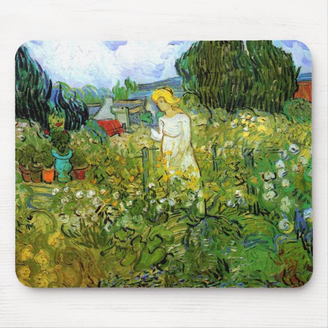 Marguerite Gachet in Garden by Vincent van Gogh Mouse Pad (Front)