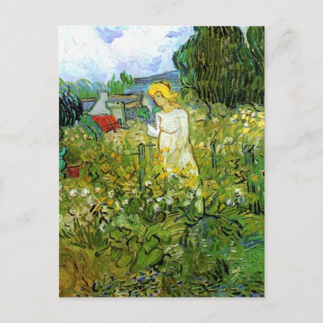 Marguerite Gachet in Garden by Vincent van Gogh Postcard (Front)