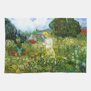 Marguerite Gachet in Garden by Vincent van Gogh Tea Towel