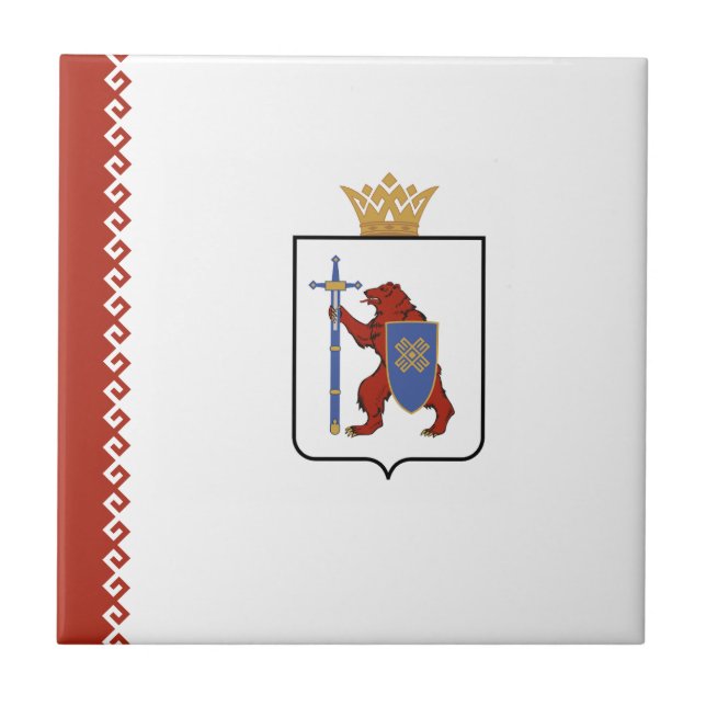 Mari El Flag Ceramic Tile (Front)