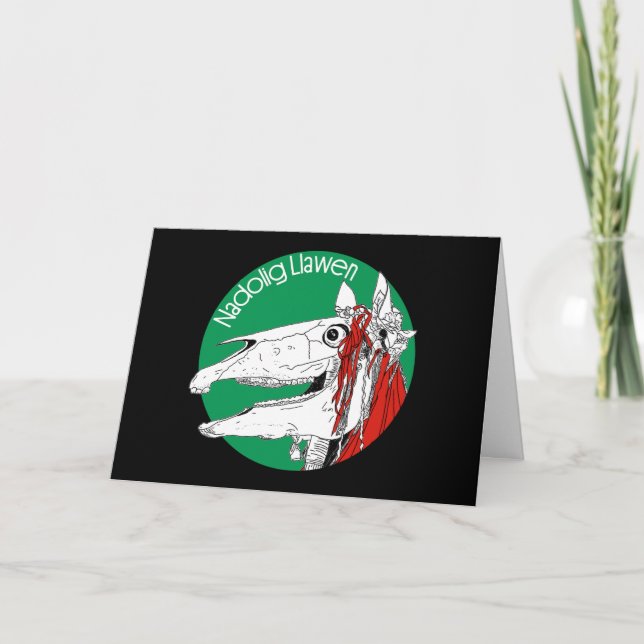 Mari Lwyd Welsh Christmas Card (Front)