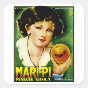 Mari Pi Oranges Square Sticker