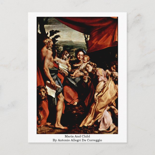Maria And Child By Antonio Allegri Da Correggio Postcard (Front)