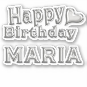 Maria Happy Birthday silver Sticker