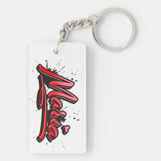 Maria Heart Splash Graffiti trailer Key Ring (Back)