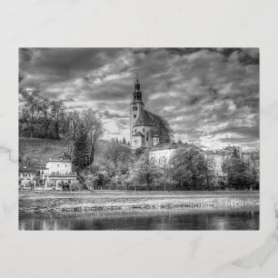 Maria Himmelfahrt Cathedral Salzburg Foil Holiday Postcard