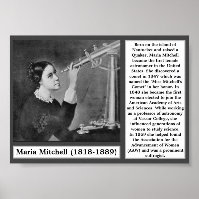 Maria Mitchell Astronomer Suffragist Scientist Poster (Front)