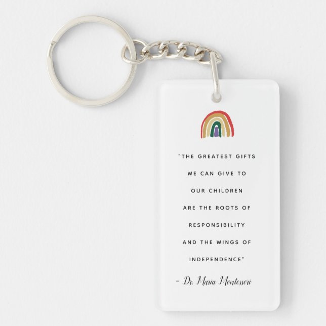 Maria Montessori Quote Key Ring (Front)