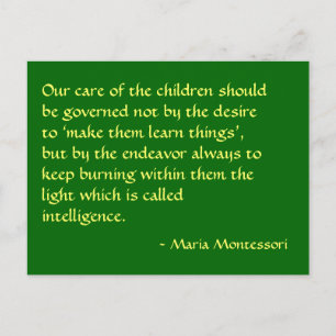Maria Montessori Quote No. 1 Post Card