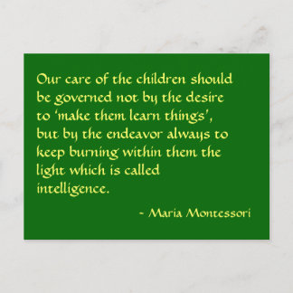 Maria Montessori Quote No. 1 Post Card