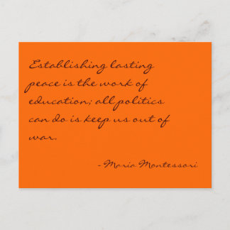 Maria Montessori Quote No. 3 Post Card