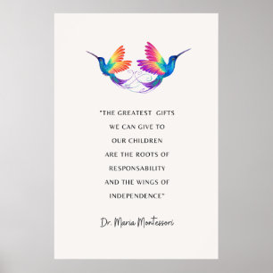 Maria Montessori Quote Poster, The Greatest Gift Poster