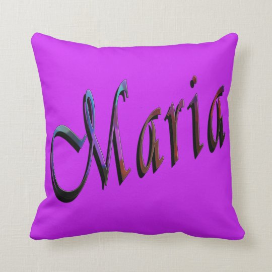 Maria, Name, Logo, Purple Throw Cushion. Cushion