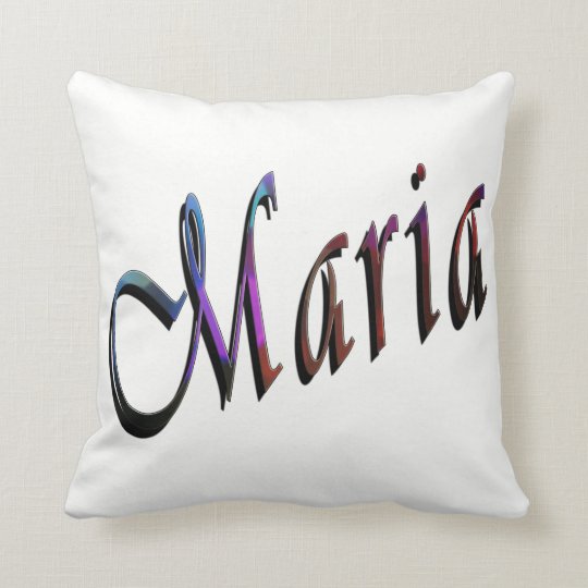 Maria, Name, Logo, White Throw Cushion. Cushion