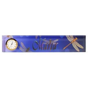 Maria Name Logo With Dragonflies. Nameplate