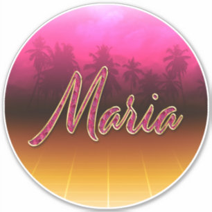 Maria Vorname Name golden pink Aufkleber Sticker