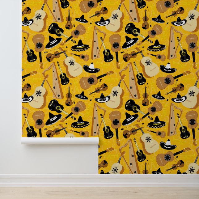 Mariachi Band Instruments Colourful Music Wallpaper (Application)