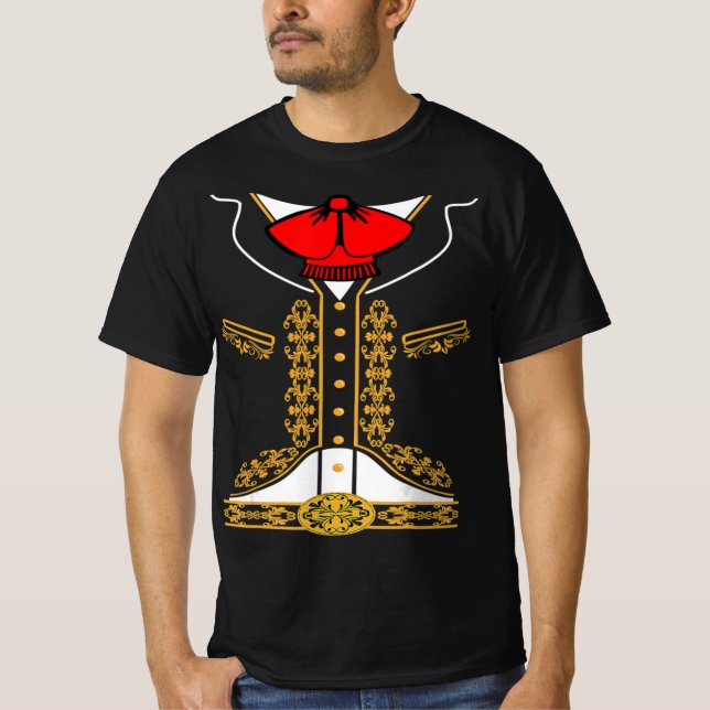 Mariachi Charro Mexican Costume For Cinco De Mayo  T-Shirt (Front)