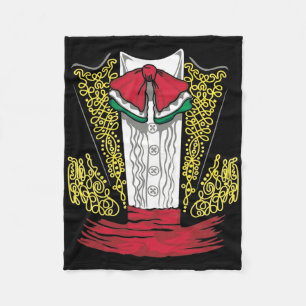 Mariachi Charro Mexican Costume For Dia De Los Mue Fleece Blanket