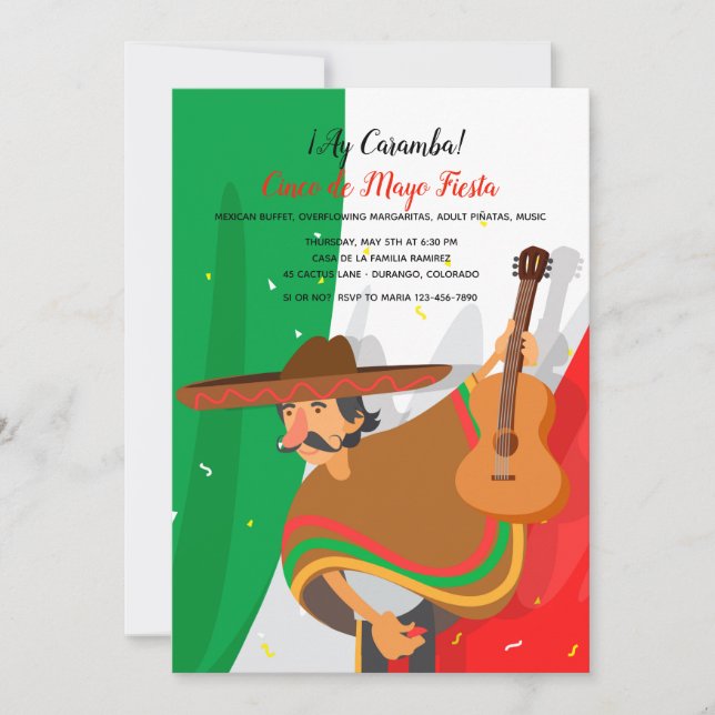 Mariachi Cinco de Mayo Invitation (Front)
