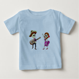Mariachi Dancing Day of the Dead Couple Baby T-Shirt