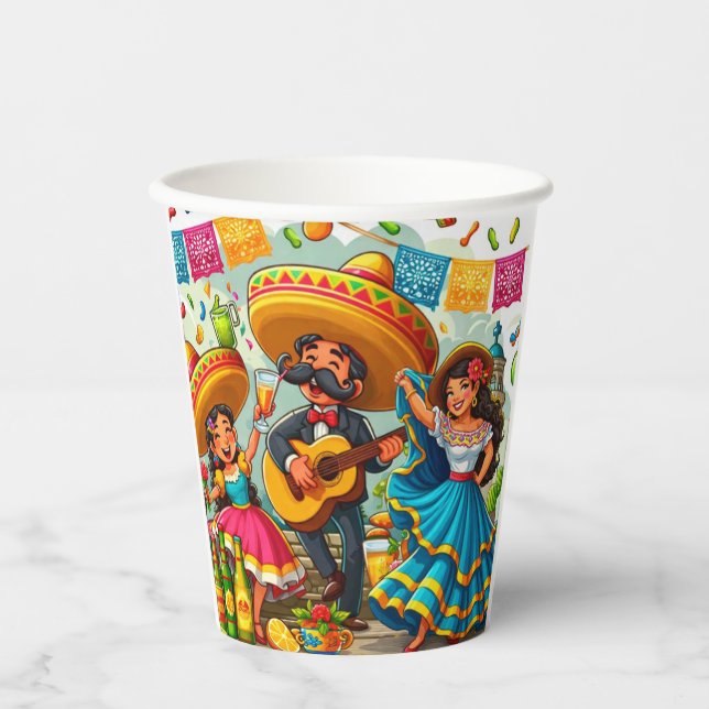 Mariachi Fiesta  Paper Cups (Front)